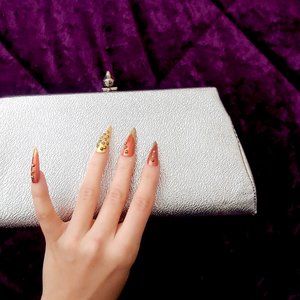 True Vintage 1980s 50s Revival Pinup Girl Silver Lamé Clutch Evening Bag